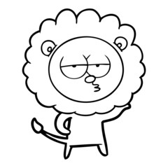cartoon bored lion