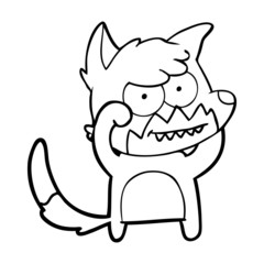 Fototapeta premium cartoon grinning fox