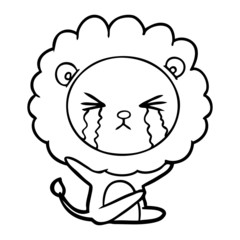 cartoon crying lion