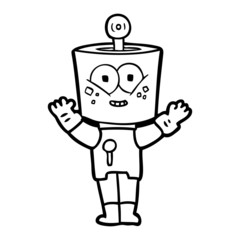 happy cartoon robot