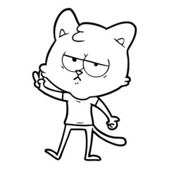 bored cartoon cat