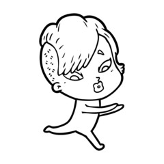 cartoon surprised girl