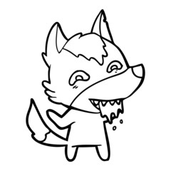 cartoon hungry wolf