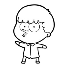 cartoon curious boy