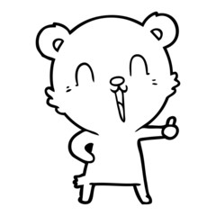 happy laughing cartoon bear