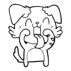 cartoon panting dog