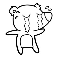 cartoon crying bear