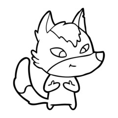 friendly cartoon wolf