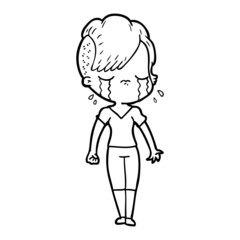 cartoon crying girl