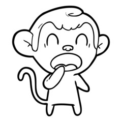 yawning cartoon monkey