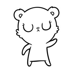 peaceful cartoon bear