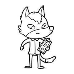 friendly cartoon wolf manager