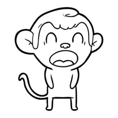 Obraz premium yawning cartoon monkey