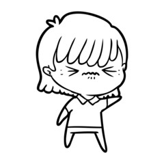 annoyed cartoon girl