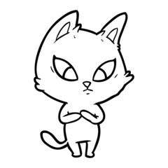 Obraz premium confused cartoon cat