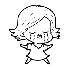 cartoon girl crying