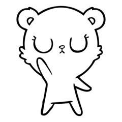 peaceful cartoon bear