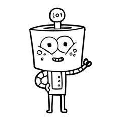Naklejka premium happy cartoon robot