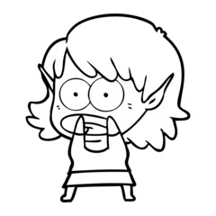 cartoon shocked elf girl