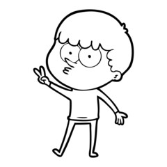 Obraz premium cartoon curious boy dancing