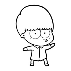 Obraz premium curious cartoon boy