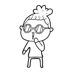 cartoon woman wearing spectacles