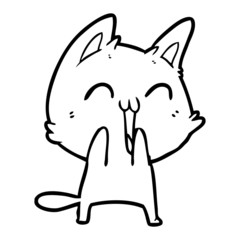 happy cartoon cat