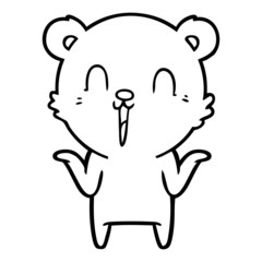 happy cartoon polar bear with no worries