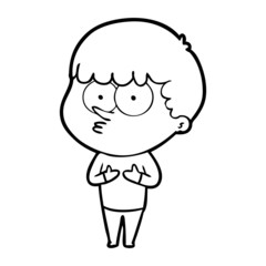 cartoon curious boy