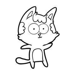 happy cartoon cat