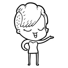 happy cartoon girl