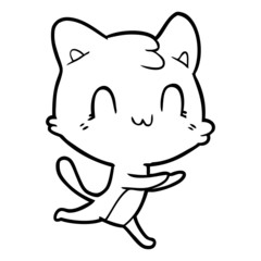 cartoon happy cat
