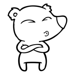 cartoon whistling bear