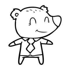 cartoon bear in shirt and tie