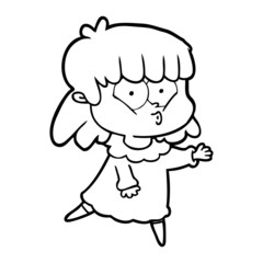 cartoon whistling girl