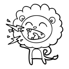 cartoon roaring lion