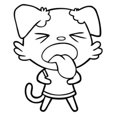cartoon disgusted dog