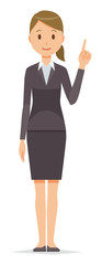 Fototapeta premium Business woman in suit is pointing to finger