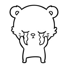 crying cartoon polar bear