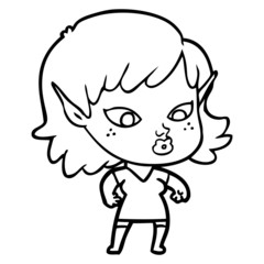 Obraz premium pretty cartoon elf girl