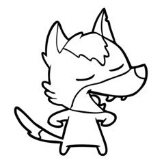 cartoon wolf laughing