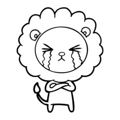 cartoon crying lion