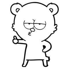 bored polar bear cartoon giving thumbs up sign