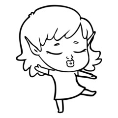 pretty cartoon elf girl