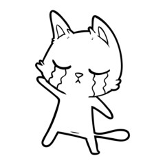 crying cartoon cat
