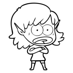 cartoon shocked elf girl