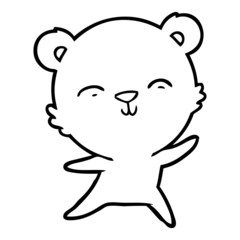 happy cartoon polar bear dancing