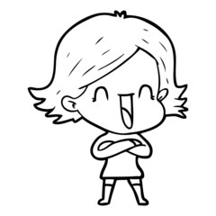 cartoon laughing woman