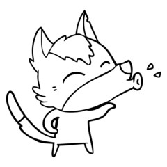 howling wolf cartoon