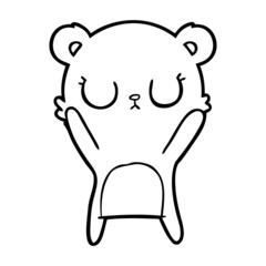 peaceful cartoon bear cub